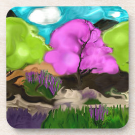 Abstrakt Art Cotton Candy Trees Getränkeuntersetzer