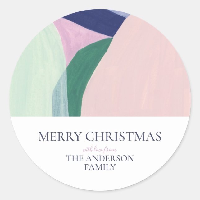 Abstrakt Art Custom Foto Weihnachts Weihnachtsgesc Runder Aufkleber (Vorderseite)