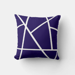 Abstrakt Art Dark Blue Lila White Minimalismus Kissen