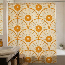Abstrakt Art Deco Sun Muster Orange