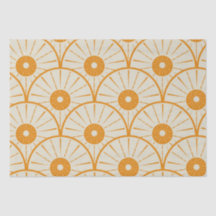 Abstrakt Art Deco Sun Muster Orange