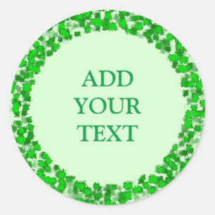 Abstrakt Art Design Green Foliage DIY Runder Aufkleber