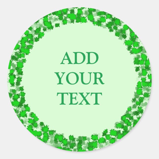 Abstrakt Art Design Green Foliage DIY Runder Aufkleber (Vorderseite)