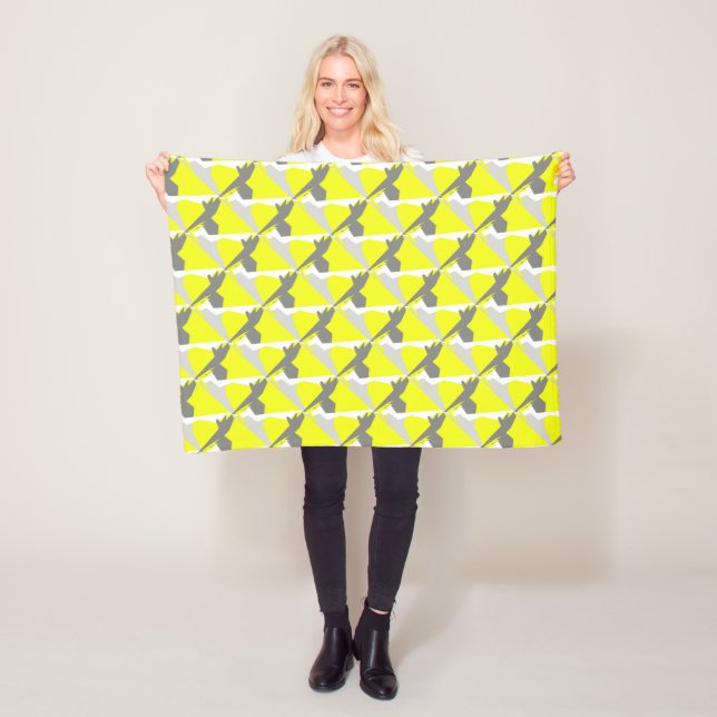 Abstrakt Art Energy Yellow Gray Fleecedecke (Beispiel)