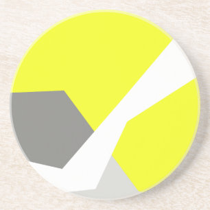 Abstrakt Art Energy Yellow Gray Getränkeuntersetzer