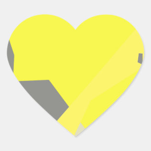 Abstrakt Art Energy Yellow Gray Herz-Aufkleber
