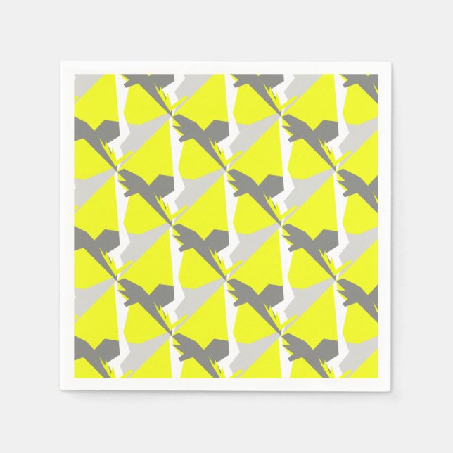 Abstrakt Art Energy Yellow Gray Serviette (Vorderseite)