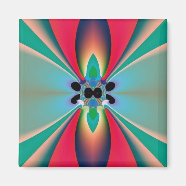 Abstrakt Art Funky Blume Magnet (Vorne)