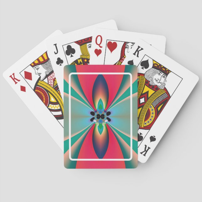Abstrakt Art Funky Blume Spielkarten (Rückseite)