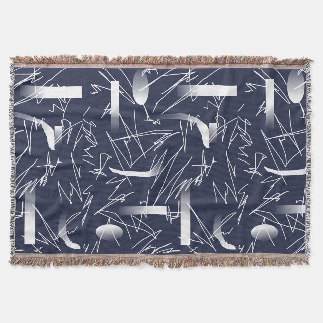 Abstrakt Art Futuristic Muster Throw Blanket Decke (Vorderseite)