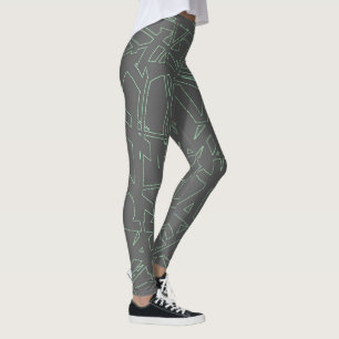 Abstrakt Art Grau Pale Pastel Grüner Minimalismus Leggings