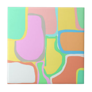 Abstrakt Art Grau Weiße Türkis Pastell Fliese