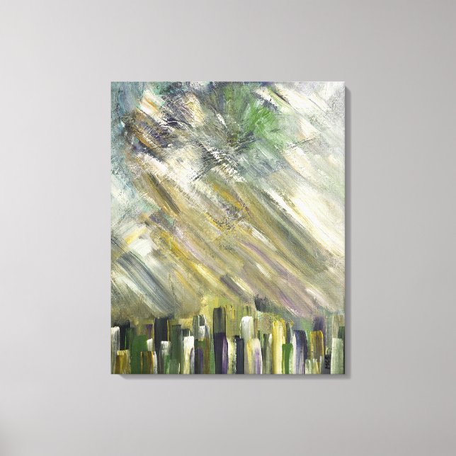 Abstrakt Art Gray Green Moderne Wohngestaltung Ges Leinwanddruck (Vorderseite)