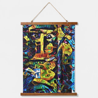 Abstrakt Art Hanging Tapestry Wandteppich Mit Holzrahmen