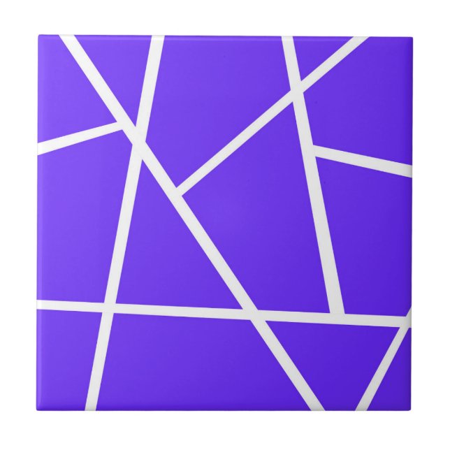 Abstrakt Art Lavender Blue Lila White Minimalismo Fliese (Vorderseite)