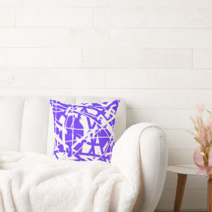 Abstrakt Art Lavender Blue Lila White Minimalismo Kissen