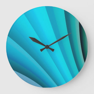Abstrakt Art Light Blue Wave Große Wanduhr