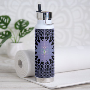 Abstrakt Art Lila Space Fraktal Trinkflasche