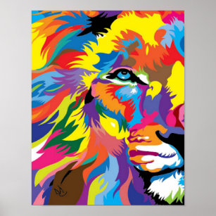 Abstrakt Art Lion Poster