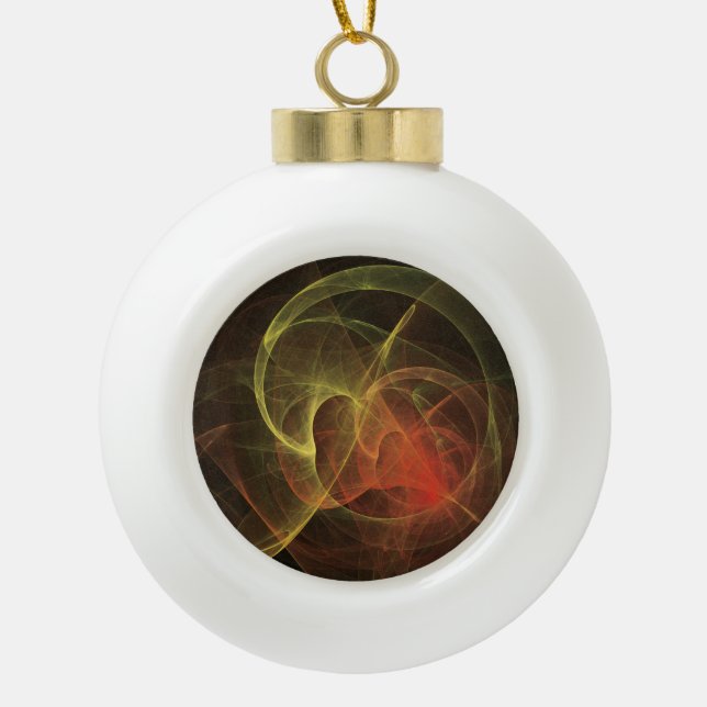 Abstrakt Art Magic Flame Keramik Kugel-Ornament (Vorderseite)