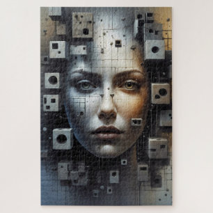 Abstrakt Art Matrix Girl-Puzzle