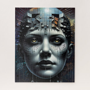 Abstrakt Art Matrix Girl-Puzzle