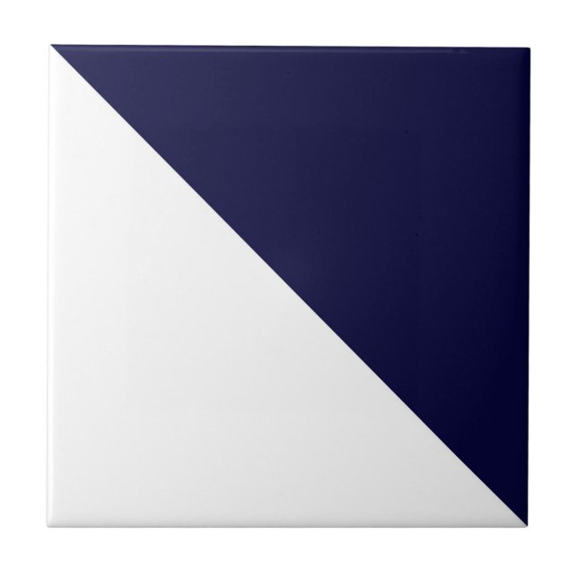 Abstrakt Art Minimalism Dark Blue White Fliese (Vorderseite)