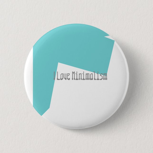 Abstrakt Art Minimalismus Blaues Weiß Button (Vorderseite)