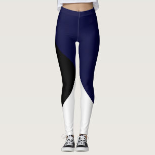 Abstrakt Art Minimalismus Dunkelblau Schwarz-weiß Leggings