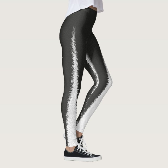 Abstrakt Art Minimalismus Grau weiße Linien Leggin Leggings (Rechts)