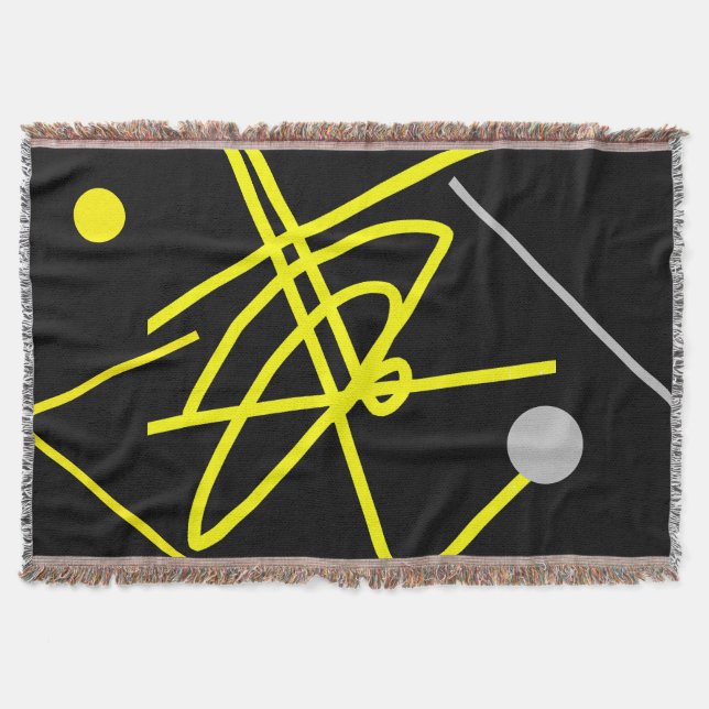 Abstrakt Art Minimalismus Graugelber Dot Blanket Decke (Vorderseite)