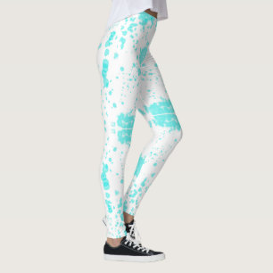 Abstrakt Art Minimalismus Pasta Türkis Leggings