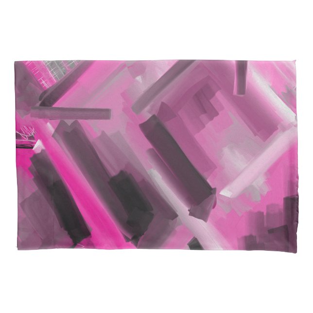 Abstrakt Art Moderne Hot Pink Shades Kissenbezug (Vorderseite)