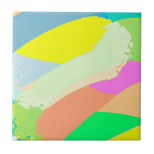 Abstrakt Art Pastel Coral Lavendel Gelb Fliese