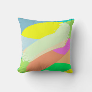 Abstrakt Art Pastel Coral Lavendel Gelb Kissen