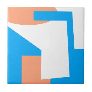 Abstrakt Art Pastel Coral Lavender Blue Fliese