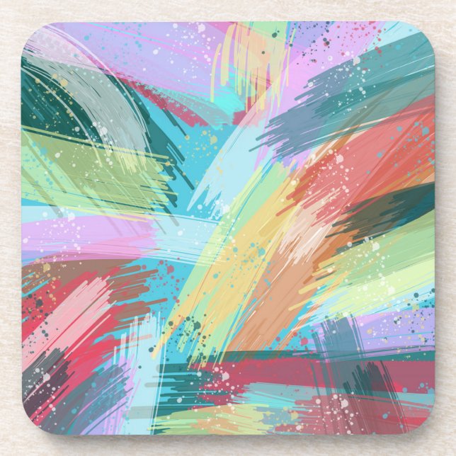 Abstrakt Art Pastel Getränkeuntersetzer (Vorderseite)