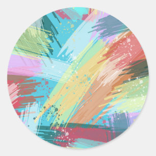 Abstrakt Art Pastel Runder Aufkleber