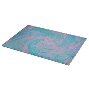 Abstrakt Art Pink Aquamarin Blue Modern Design Schneidebrett