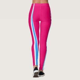 Abstrakt Art Pink Blauer Weißer Minimalismus Leggings
