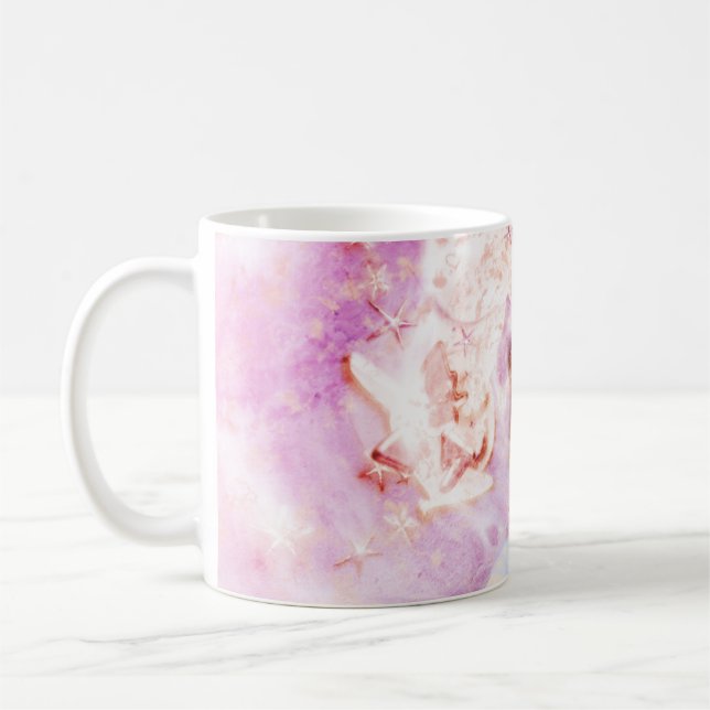 Abstrakt Art Pink Girly Kaffeetasse (Links)