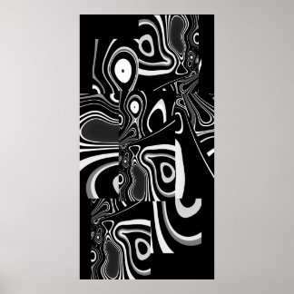 Abstrakt Art Poster Ultra Modern Schwarz-weiß 2
