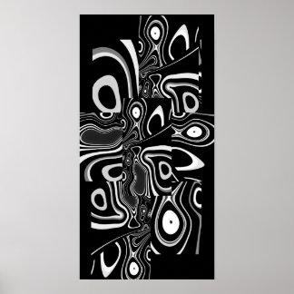 Abstrakt Art Poster Ultra Modern Schwarz-weiß 3