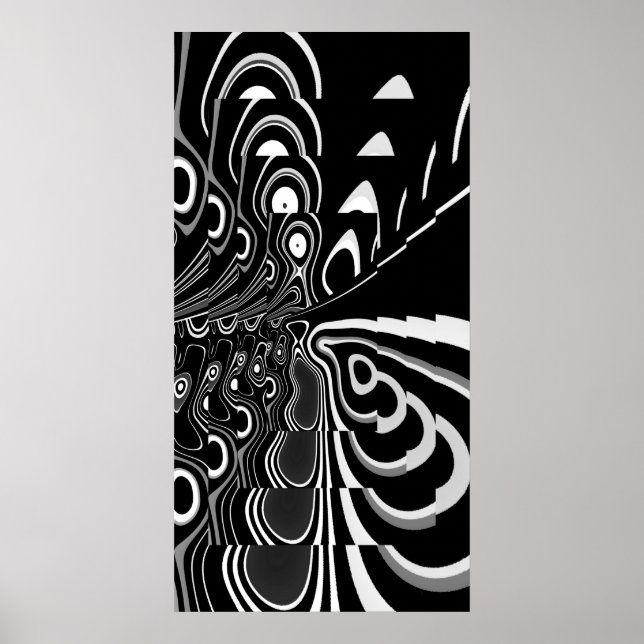 Abstrakt Art Poster Ultra Modern Schwarz-weiß Grau (Vorne)