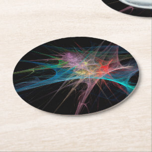 Abstrakt Art Rainbow Ice Runder Pappuntersetzer