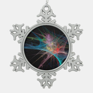 Abstrakt Art Rainbow Ice Schneeflocken Zinn-Ornament