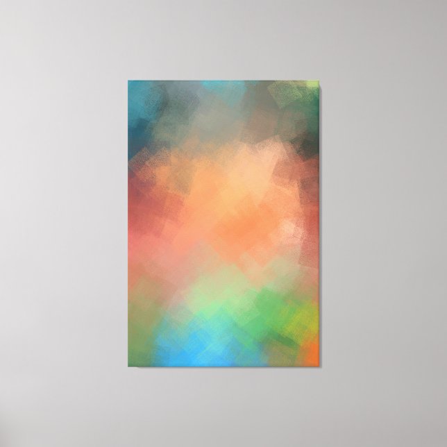 Abstrakt Art Red Blue Green Yellow Moderne Leinwanddruck (Vorderseite)