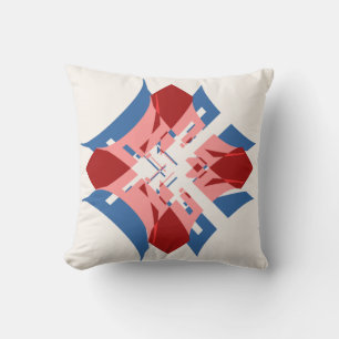 Abstrakt Art Red Blue Pink Diamond Blumendesign Kissen