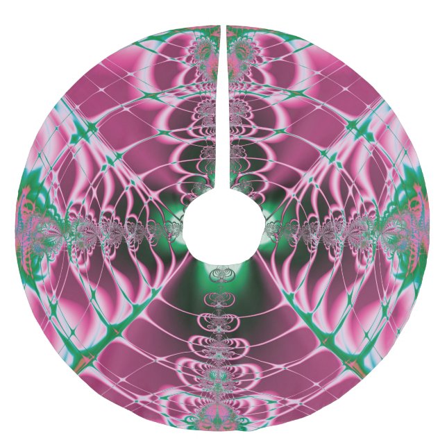 Abstrakt Art Red Blume Polyester Weihnachtsbaumdecke (Vorderseite)