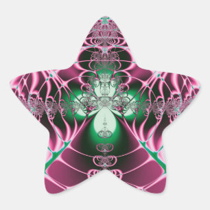 Abstrakt Art Red Blume Stern-Aufkleber